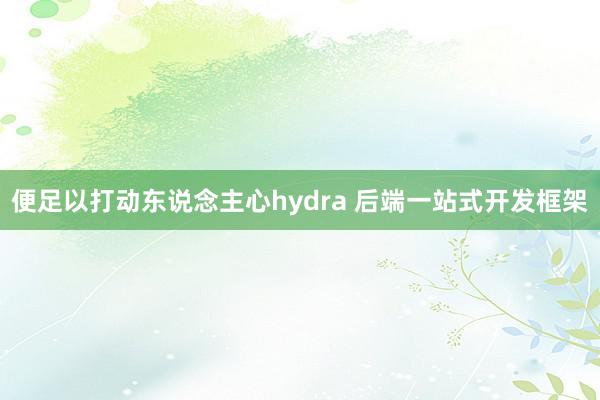 便足以打动东说念主心hydra 后端一站式开发框架